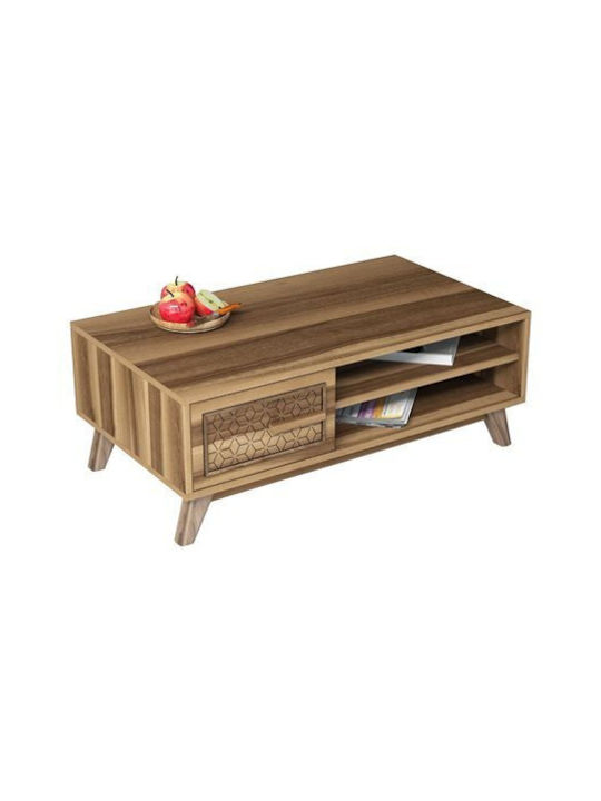 Rectangular Wooden Coffee Table Walnut L105xW60xH38cm