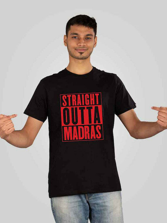T-shirt Straight out of Madras σε Μαύρο χρώμα
