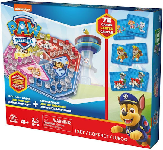 Brettspiel Paw Patrol - Memory & Pop Up für 2-4 Spieler 4+ Jahre Spin Master