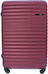 Rain C Large Travel Suitcase Hard Bordeaux with 4 Wheels Height 75cm.
