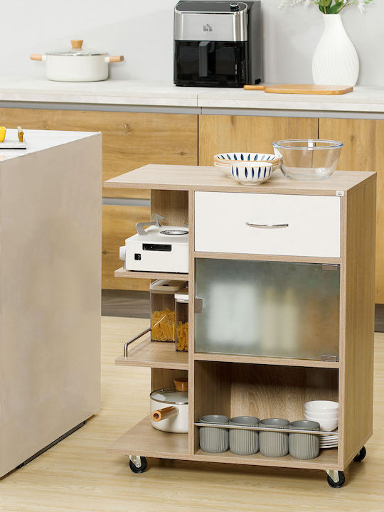 HomCom Wooden Kitchen Trolley 6 Tiers Brown 65x39x80cm