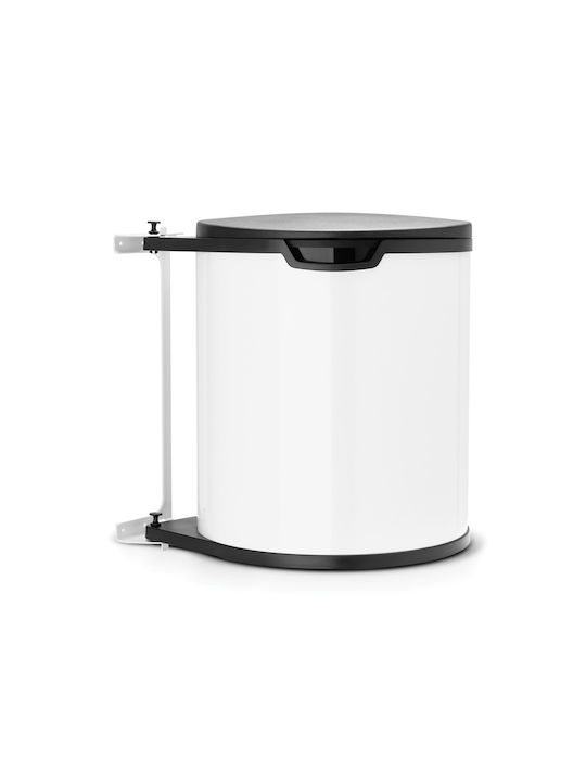 Brabantia Waste Bin Waste made of Stainless Steel for Cabinet White 15lt 1pcs