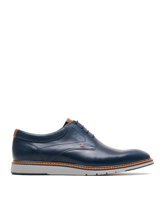 Damiani Men's Leather Casual Shoes Navy Blue