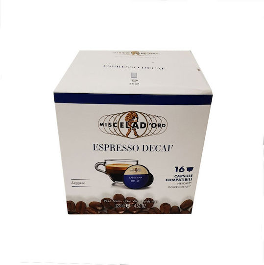 Miscela D'oro Capsule Espresso Decafeinizat Compatibile cu Mașina Dolce Gusto 16capace