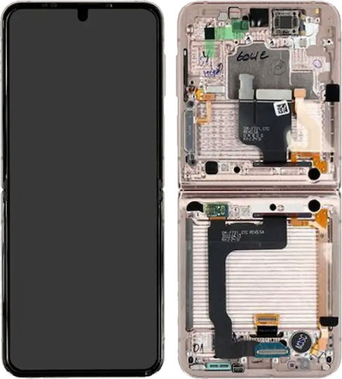 Samsung Οθόνη με Μηχανισμό Αφής και Πλαίσιο για Galaxy Z Flip4 (Ροζ Χρυσό)