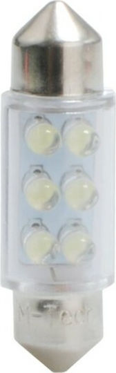 M-Tech Lamps Car C10W / C5W 6xFlux 36mm Ceiling Lamp LED Green 12V 0.37W 1pcs