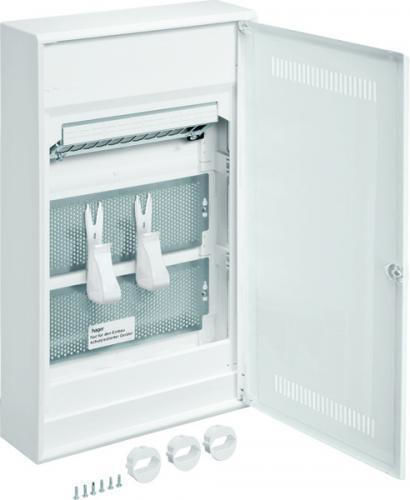 Hager Volta Multimedia Wall mounted Fuse Box with 3 Rows W305xH515xD96.5mm