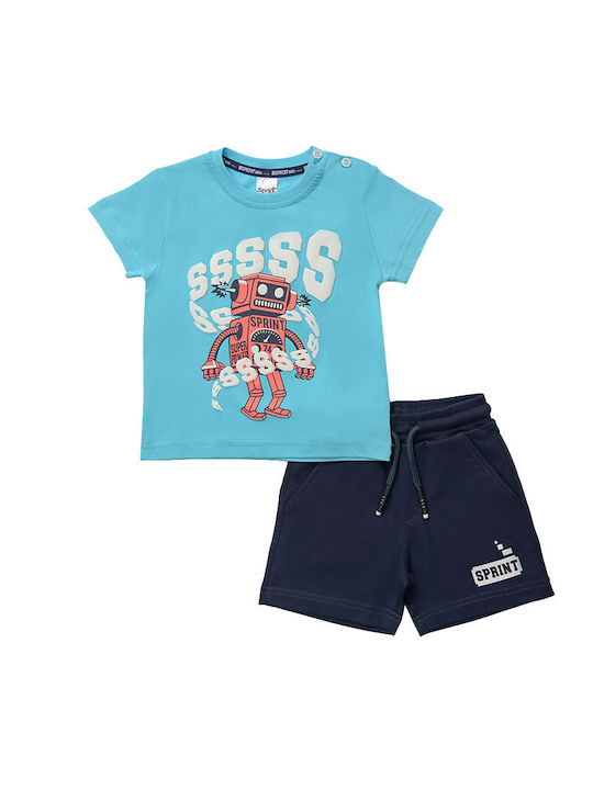 Sprint Kids Set with Shorts Summer 2pcs Light Blue