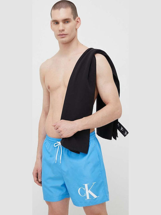Calvin Klein Ανδρικό Μαγιό Σορτς Γαλάζιο με Σχέδια