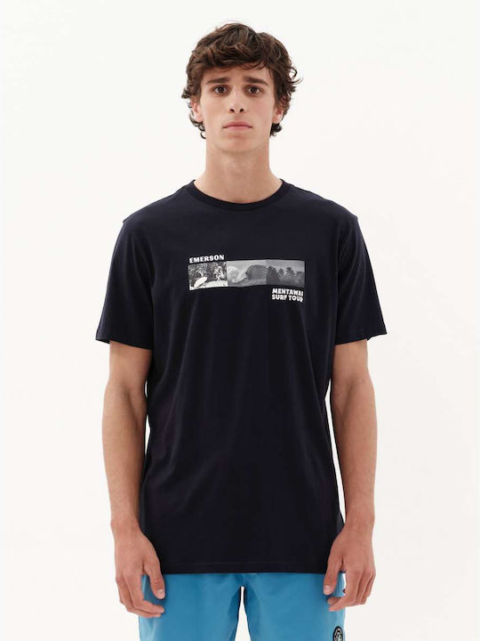 Emerson Herren T-Shirt Kurzarm Marineblau
