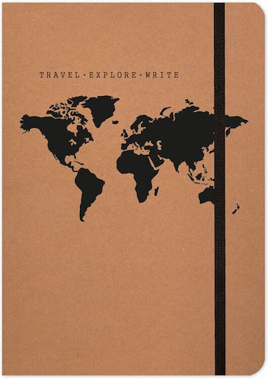 adBook Eco Traveller Notebook A5 with Blank Pages and Elastic Brown