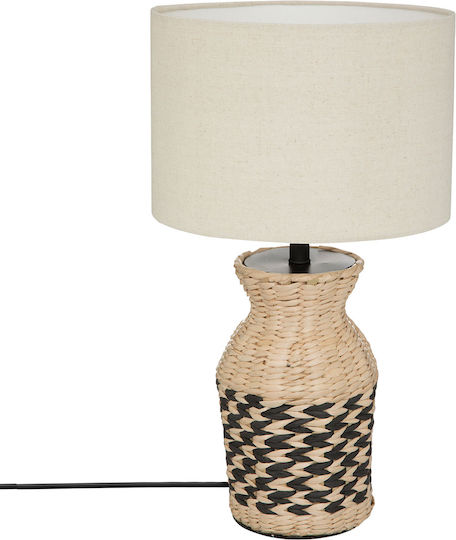 Atmosphera Jacinthe Table Lamp for E27 Socket with Beige Shade and Base
