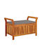 Bench Outdoor Wooden with Chest and Pillows 91x50x60cm
