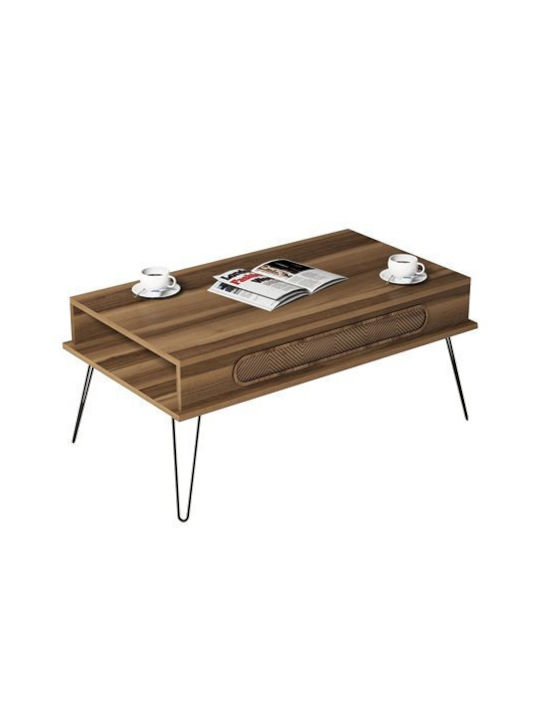 Rectangular Coffee Table Walnut L105xW56xH45.8cm