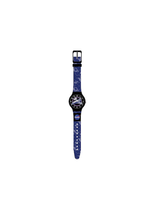 Διακάκης Nasa Kinder Analoguhr mit Kautschuk/Plastik Armband Blau