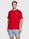 Guess Herren T-Shirt Kurzarm Rot
