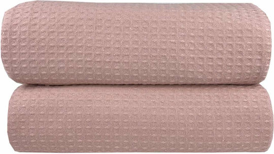 Astron Italy Waffle Single Hotel Blanket Hotel Pique Blanket Pink 165x245cm