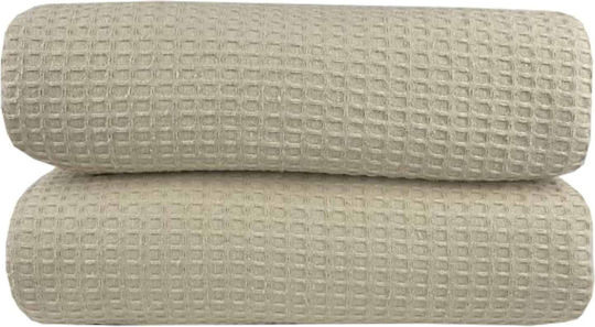 Astron Italy Waffle Super Double Hotel Pique Blanket Beige 230x245cm