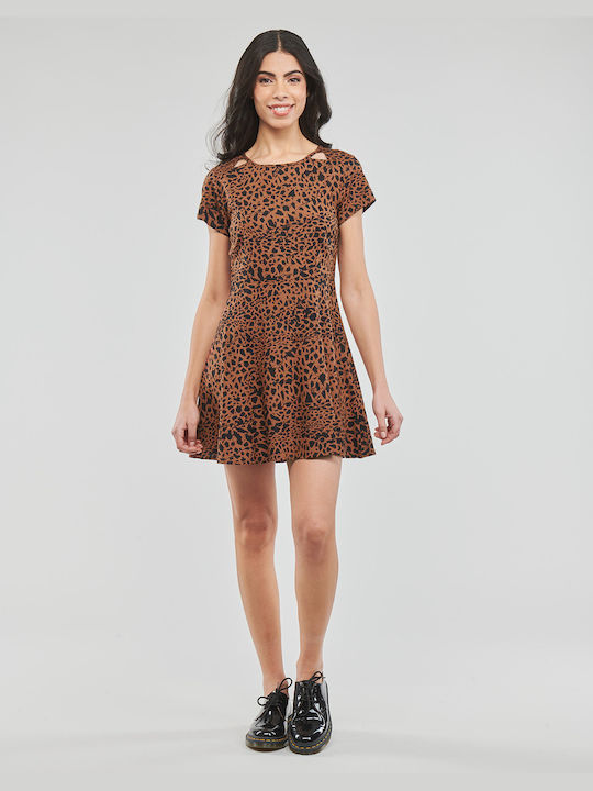 Volcom Dino Tea Summer Mini Dress Brown