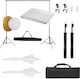 vidaXL Beleuchtungsset für Studio mit Lichtern, Hintergrund und Reflektor-Set