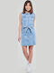 Virginnie Sommer Mini Hemdkleid Kleid Blau