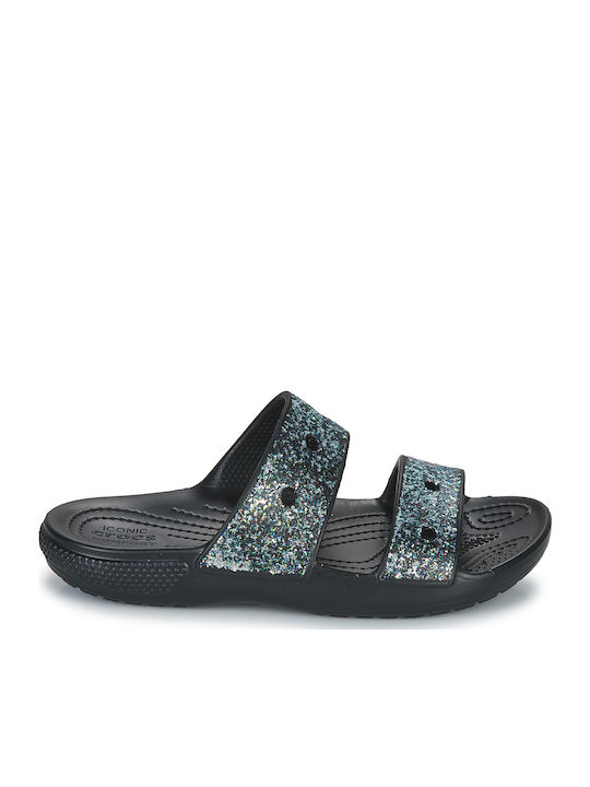 Crocs Παιδικές Σαγιονάρες Slides Μαύρες Glitter