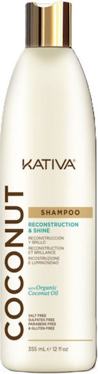 Kativa Coconut Σαμπουάν Αναδόμησης/Θρέψης για Όλους τους Τύπους Μαλλιών 355ml