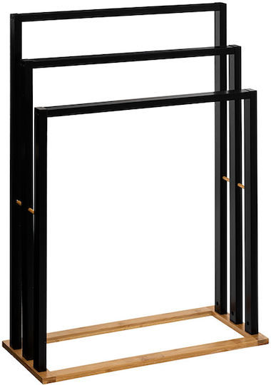 5Five Triple Floor Standing Bathroom Freestanding Towel Rack 55x82cm Black 119311B 5Five Triple Floor Standing Bathroom Freestanding Towel Rack 55x82cm Black 119311B