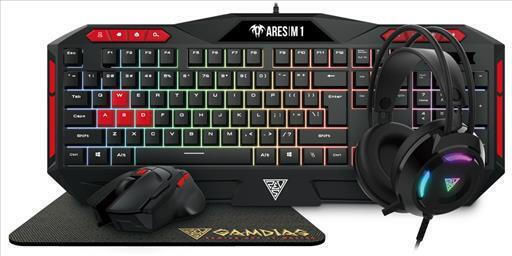 Gamdias Poseidon M2 Combo Σετ Gaming Πληκτρολόγιο με Gamdias διακόπτες και RGB φωτισμό & Ποντίκι (Αγγλικό US)