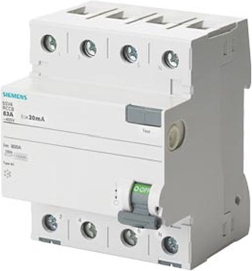 Siemens Ρελέ Ράγας Διαρροής 63A Τετραπολικό 4x63Α 30mA