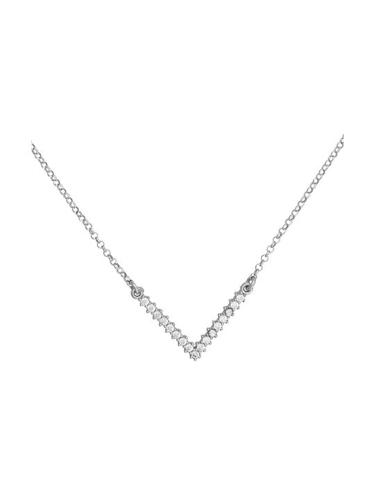 Excite-Fashion Necklace Geometric from Silver with Zircon