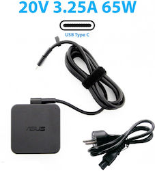 Asus USB-C Laptop Charger 65W 20V 3.25A with Detachable Power Cord