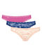 Sloggi Baumwolle Damen Slip 3Pack Fuchsia/Blue/Beige