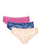 24/7 Weekend H Βαμβακερά Дамско Слип 3Pack Fuchsia/Blue/Beige