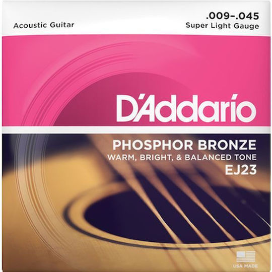 Daddario Комплект Фосфорен бронз Хорди за Акустична китара 9 - 45"