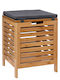 5Five Καλάθι Απλύτων Bamboo 35lt με Καπάκι 35x35x49cm Μπεζ