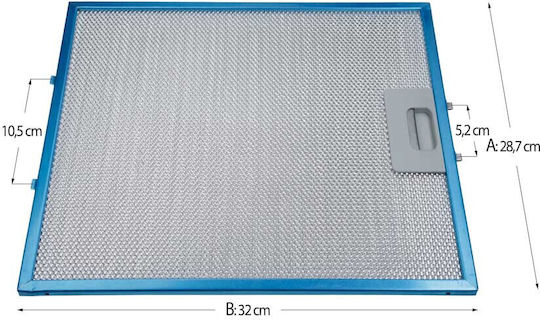 Metal Filter Vent Hood Compatible Teka Ds-70 28.7x32 Cm