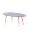 Oval Central Coffee Table Hamilton Wooden Cement and Natural M98xL60xH38cm