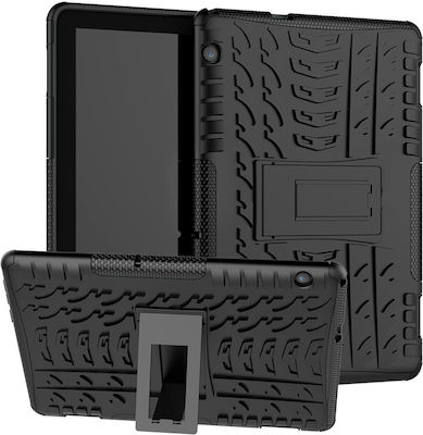 Sonique Defender Umschlag Rückseite Silikon / Kunststoff Stoßfest Schwarz (MediaPad T5 10)