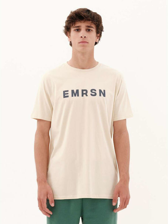 Emerson Ανδρικό T-shirt Μπεζ με Λογότυπο