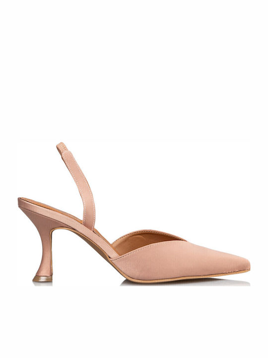 Envie Shoes Pointed Toe Pink High Heels with Strap