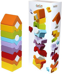 Cubika Stacking Toy Πύργος Στοίβαξης made of Wood for 18++ Months