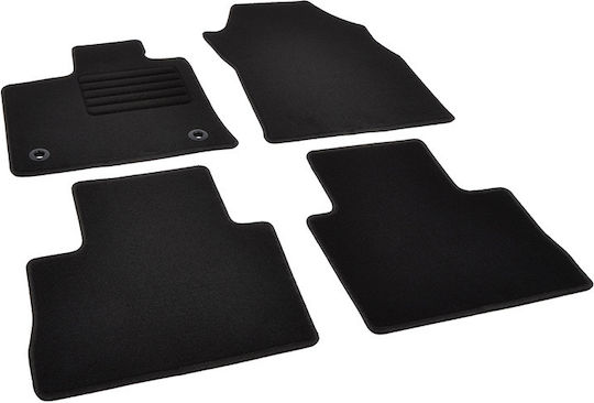 Rigum Satz Vorder- und Hintermatten 4Stück aus Teppichboden für Toyota RAV 4 V (Automatikgetriebe) Schwarz