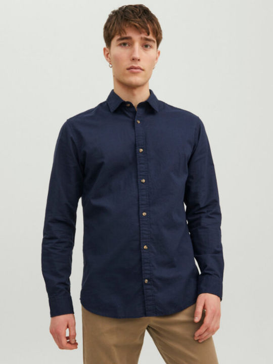 Jack & Jones Men's Shirt Long Sleeve Navy Blazer