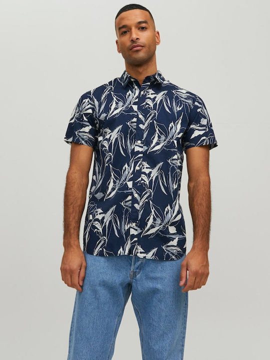Jack & Jones Short-sleeved Cotton Shirt Floral ...