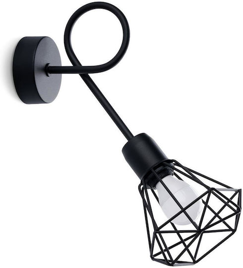 Sollux Artemis Modern Lamp Wall with Socket E14 Black 25x14x14cm