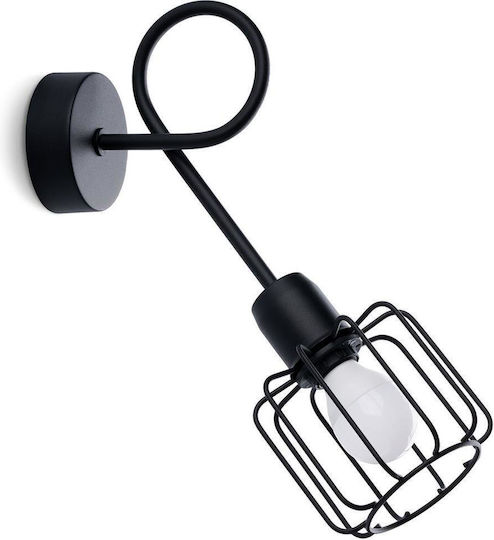 Sollux Beluci Modern Lamp Wall with Socket E14 Black 28x14x14cm