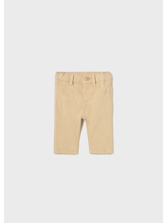 Mayoral Kids' Chino Fabric Pants Beige