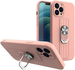 Hurtel Ring Silicone Back Cover Pink (Poco M4 Pro)