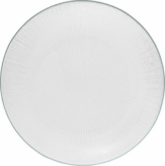Elise Πιάτο Γλυκού Γυάλινο Λευκό με Διάμετρο 22cm